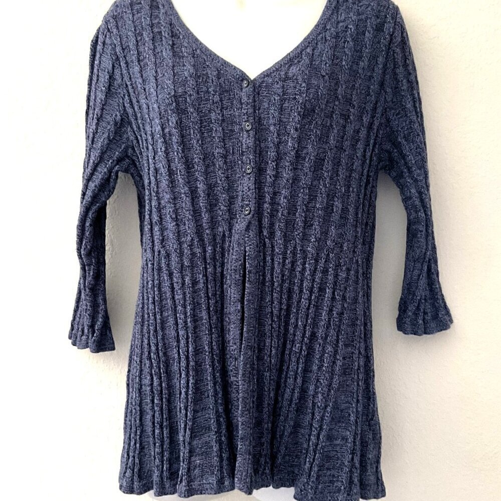 CROFT & BARROW SWEATER CARDIGAN PLUS 1X BLUE